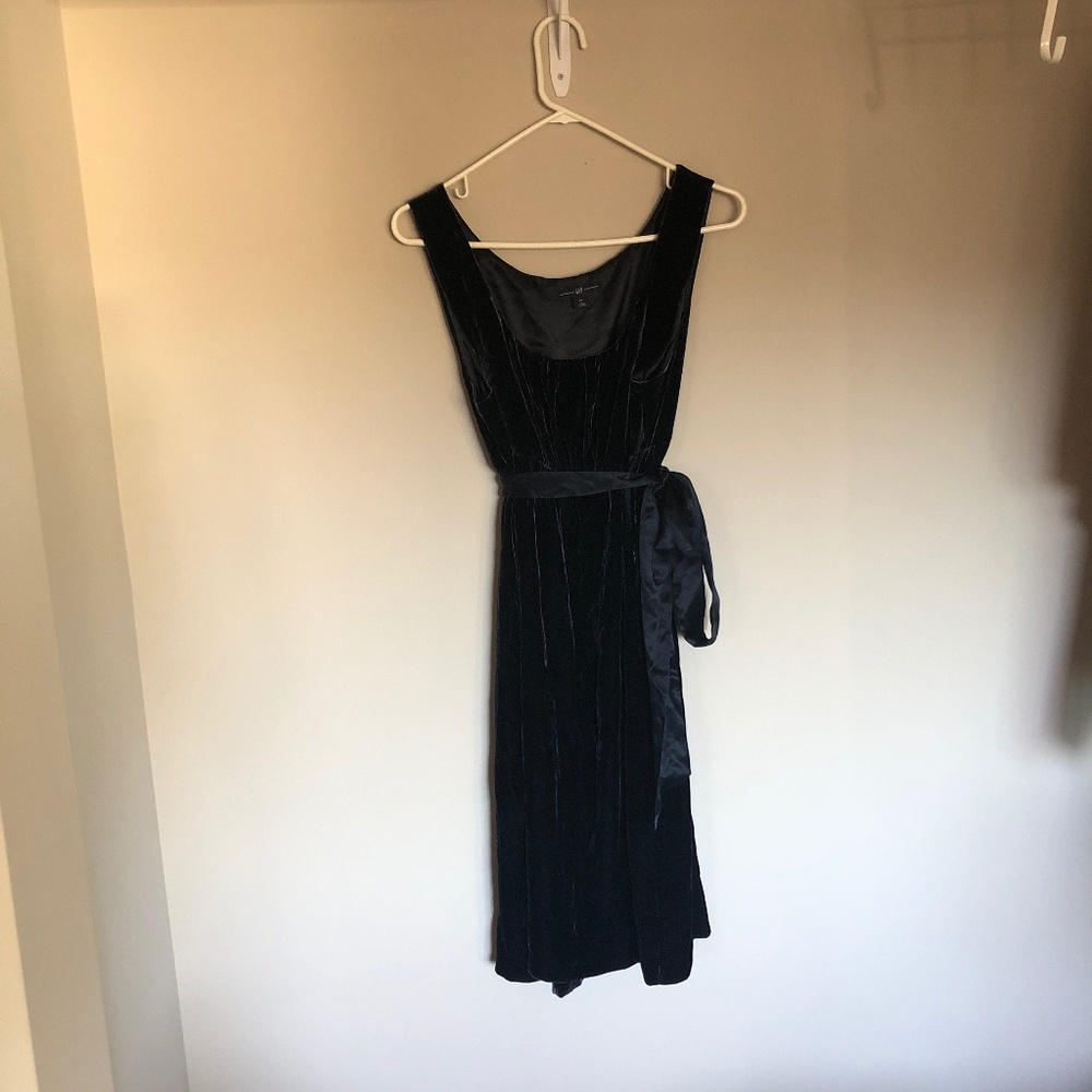 Velvet dress GAP 14 blue grey